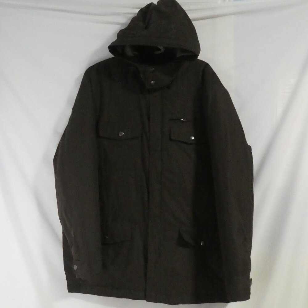CLAIBORNE | xl - extra large | Brown Hooded Jacket With Quilted Lining